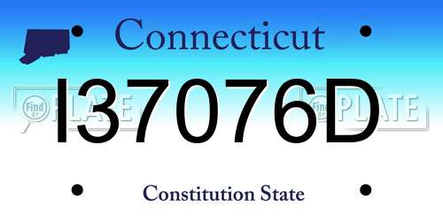 I37076D Connecticut License Plate