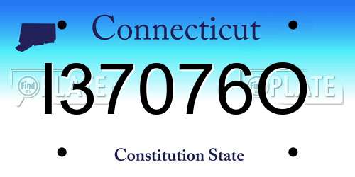 I37076O Connecticut License Plate