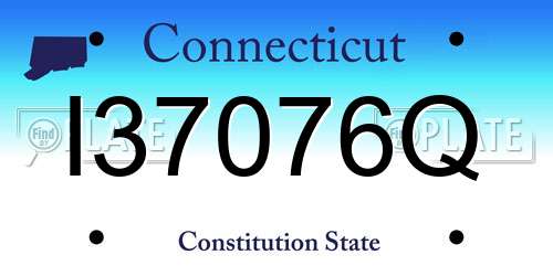 I37076Q Connecticut License Plate