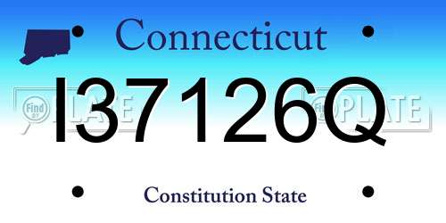 I37126Q Connecticut License Plate