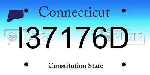 I37176D Connecticut License Plate