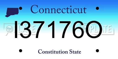 I37176O Connecticut License Plate