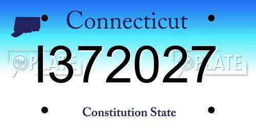 I372027 Connecticut License Plate