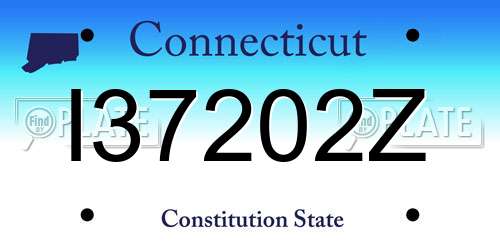 I37202Z Connecticut License Plate