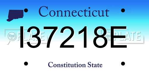 I37218E Connecticut License Plate