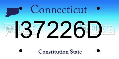 I37226D Connecticut License Plate