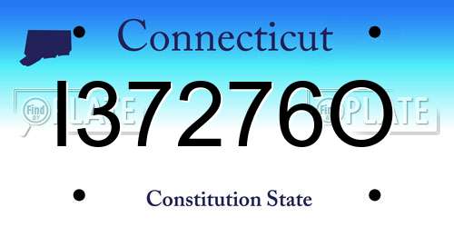 I37276O Connecticut License Plate