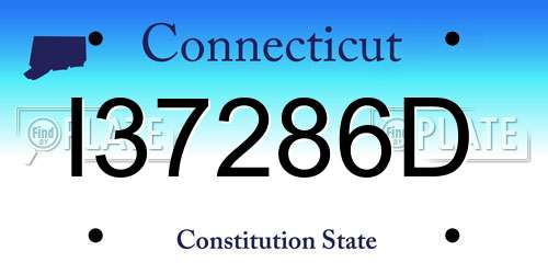 I37286D Connecticut License Plate