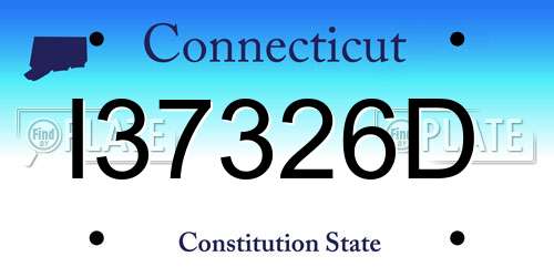 I37326D Connecticut License Plate