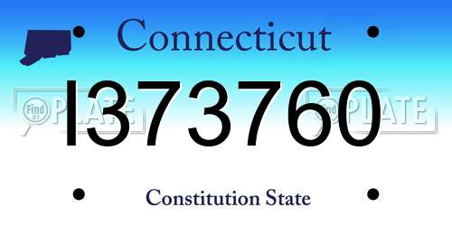 I373760 Connecticut License Plate