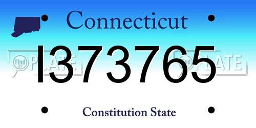 I373765 Connecticut License Plate