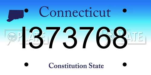 I373768 Connecticut License Plate