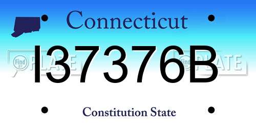 I37376B Connecticut License Plate