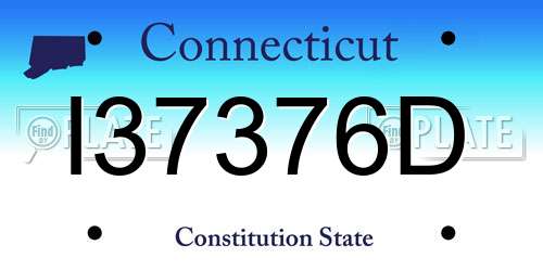 I37376D Connecticut License Plate