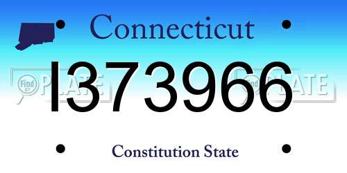 I373966 Connecticut License Plate