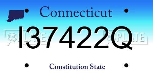 I37422Q Connecticut License Plate