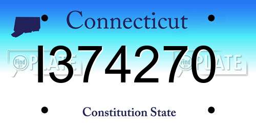 I374270 Connecticut License Plate