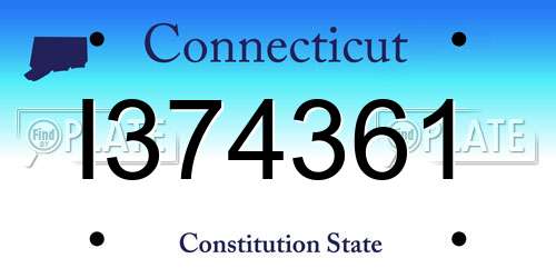 I374361 Connecticut License Plate