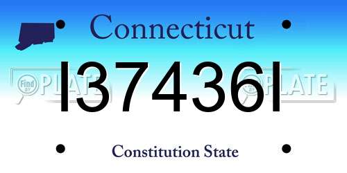 I37436I Connecticut License Plate