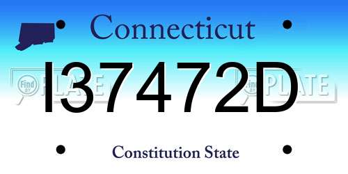 I37472D Connecticut License Plate