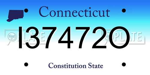 I37472O Connecticut License Plate
