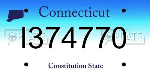 I374770 Connecticut License Plate