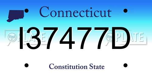I37477D Connecticut License Plate