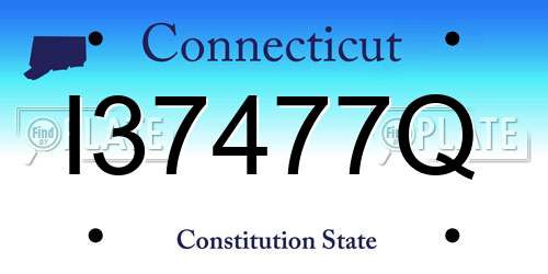 I37477Q Connecticut License Plate