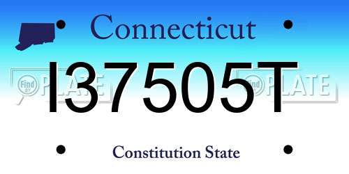 I37505T Connecticut License Plate