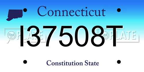 I37508T Connecticut License Plate