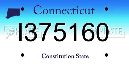 I375160 Connecticut License Plate