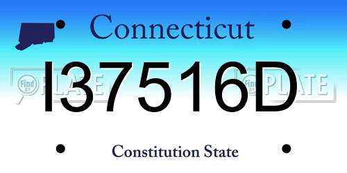 I37516D Connecticut License Plate