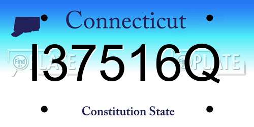 I37516Q Connecticut License Plate