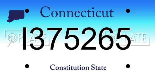 I375265 Connecticut License Plate