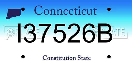 I37526B Connecticut License Plate