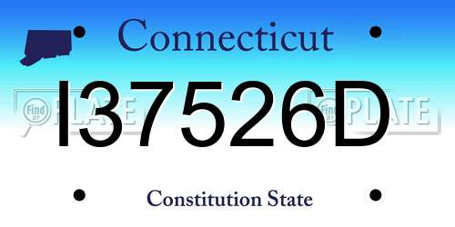 I37526D Connecticut License Plate