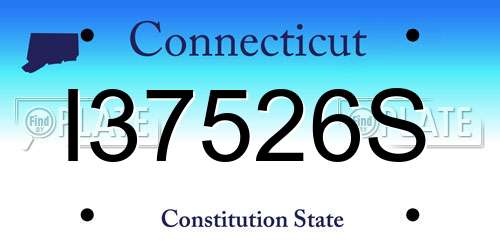 I37526S Connecticut License Plate