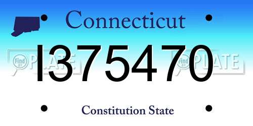 I375470 Connecticut License Plate