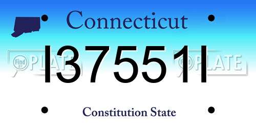 I37551I Connecticut License Plate