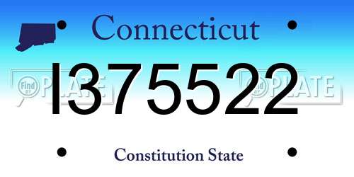 I375522 Connecticut License Plate