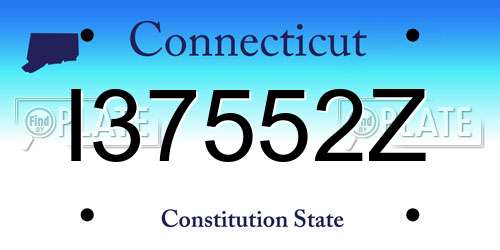 I37552Z Connecticut License Plate