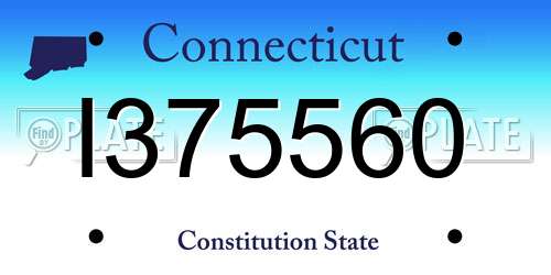 I375560 Connecticut License Plate