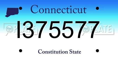 I375577 Connecticut License Plate