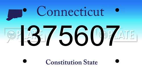 I375607 Connecticut License Plate