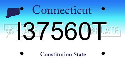 I37560T Connecticut License Plate