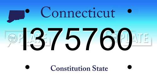 I375760 Connecticut License Plate