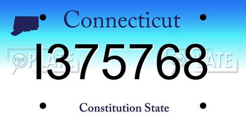 I375768 Connecticut License Plate