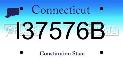 I37576B Connecticut License Plate
