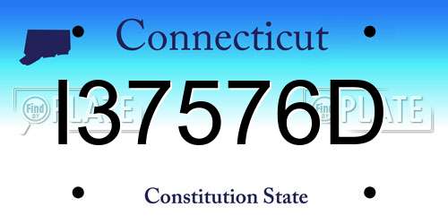 I37576D Connecticut License Plate