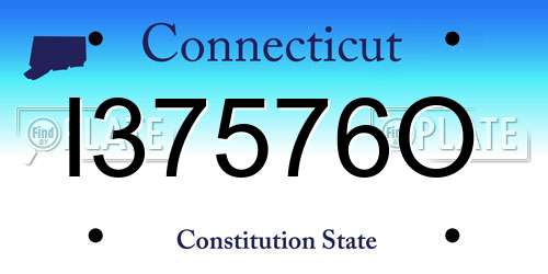 I37576O Connecticut License Plate